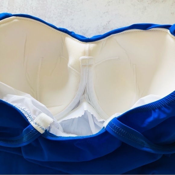 Profile By Gottex Cobalt Blue Tankini Top Built In Bra 34D NWT - Picture 5 of 10